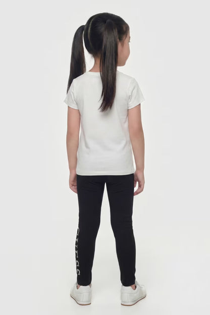 GUESS KIDS GLITTER LOGO LEGGINGS