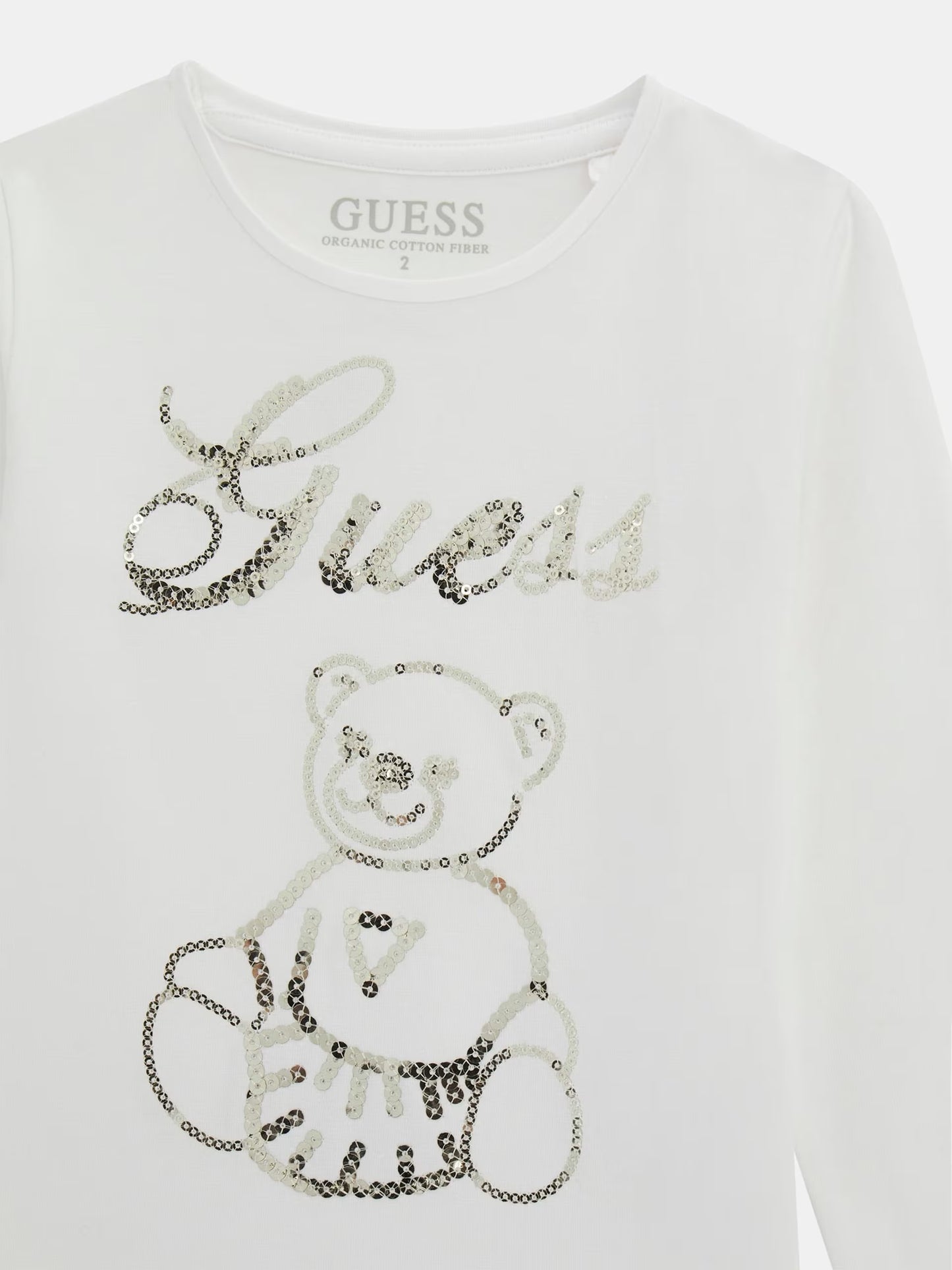 GUESS KIDS LS BEAR EMBROIDERY T SHIRT
