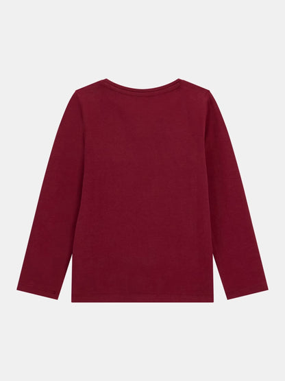 GUESS KIDS LS BEAR EMBROIDERY T SHIRT