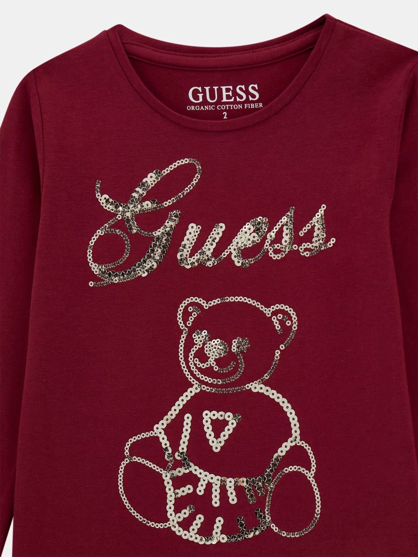 GUESS KIDS LS BEAR EMBROIDERY T SHIRT