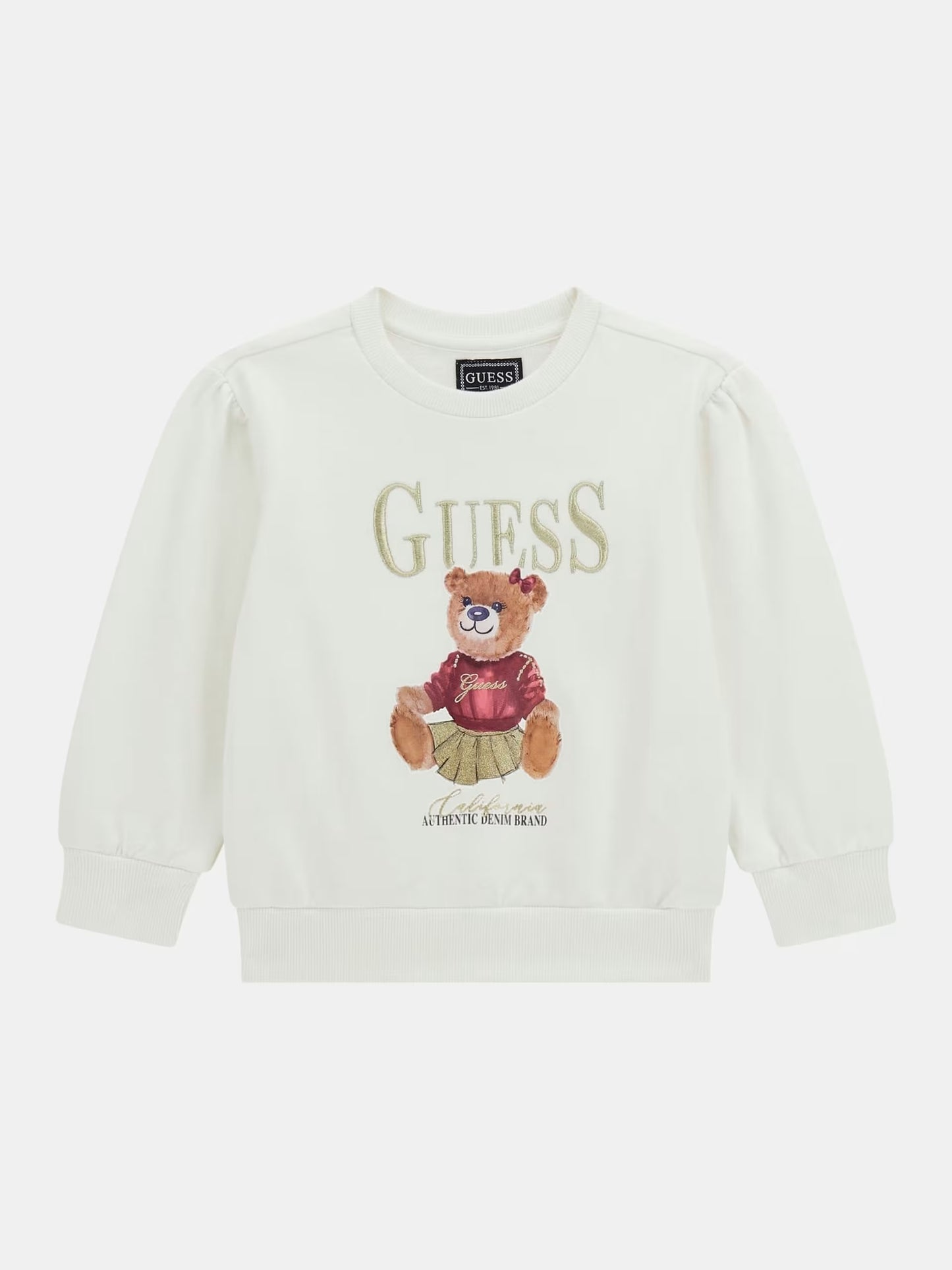 GUESS KIDS BEAR EMBROIDERY ACTIVE PULLOVER