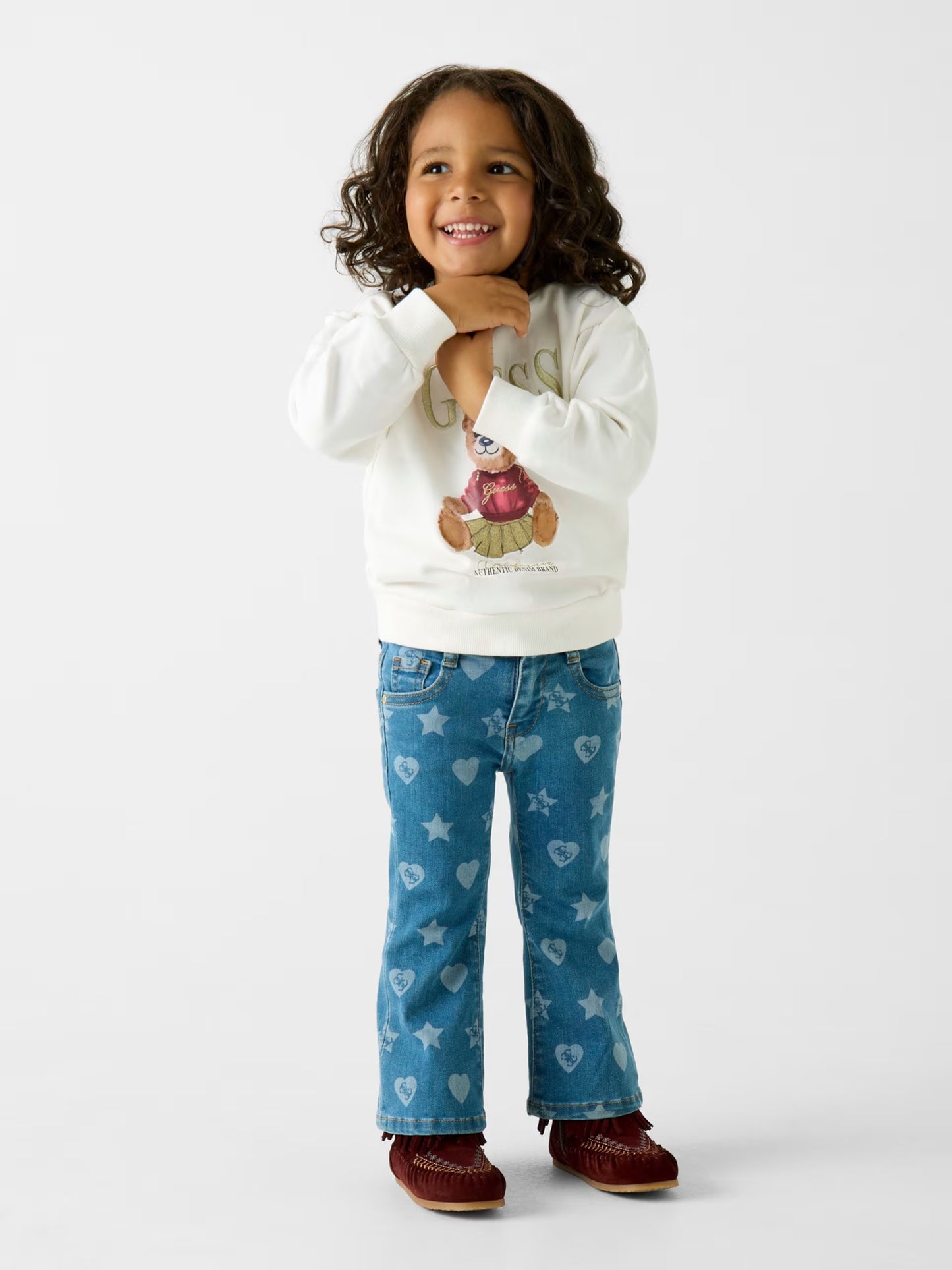 GUESS KIDS BEAR EMBROIDERY ACTIVE PULLOVER