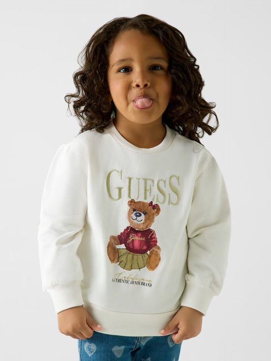 GUESS KIDS BEAR EMBROIDERY ACTIVE PULLOVER