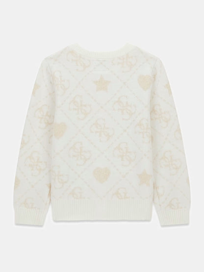 GUESS JEANS GIRLS LS LOGO CARDIGAN