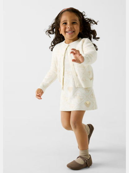 GUESS JEANS GIRLS LS LOGO CARDIGAN