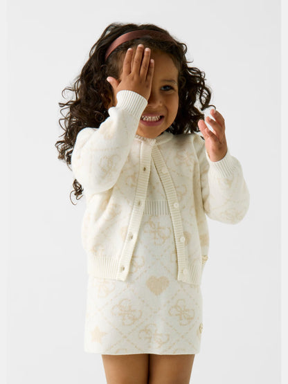 GUESS JEANS GIRLS LS LOGO CARDIGAN