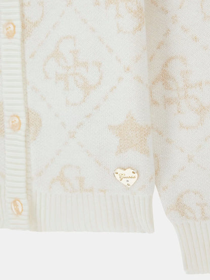 GUESS JEANS GIRLS LS LOGO CARDIGAN