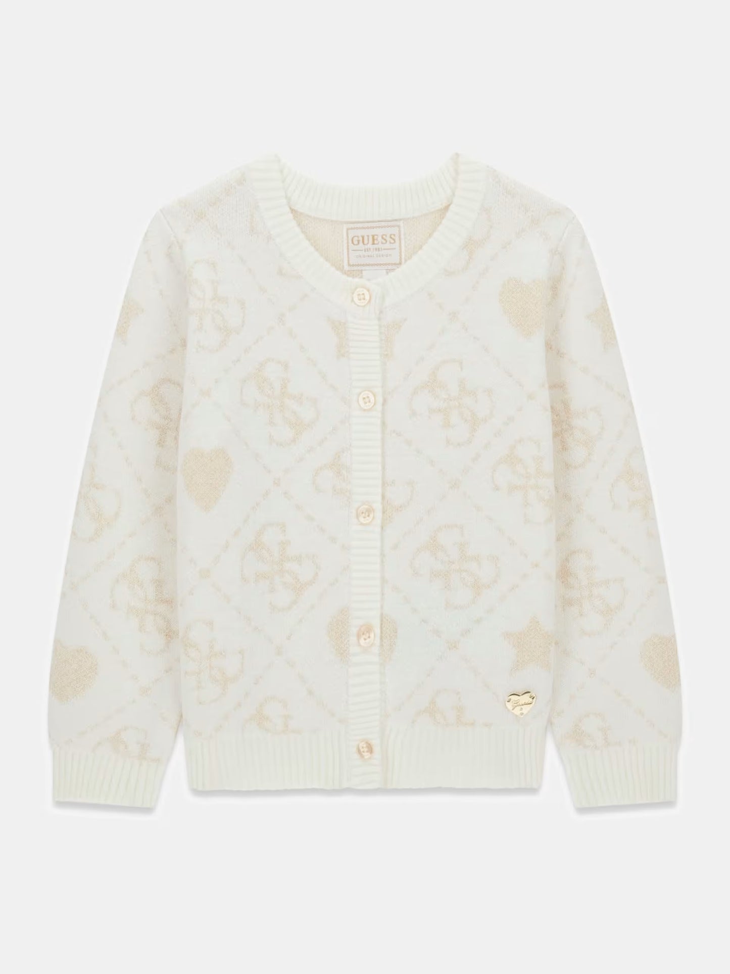 GUESS JEANS GIRLS LS LOGO CARDIGAN