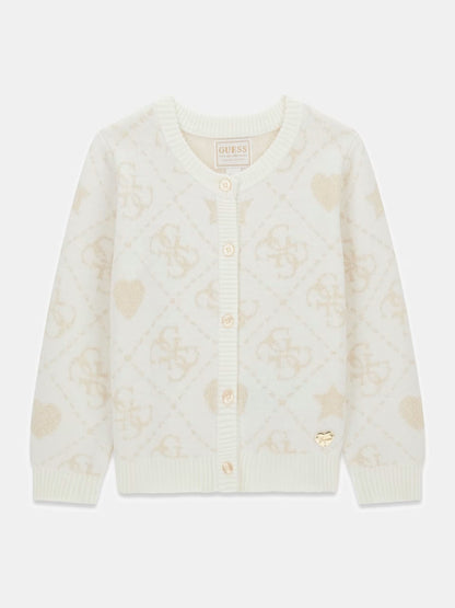 GUESS JEANS GIRLS LS LOGO CARDIGAN