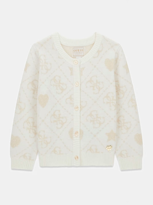 GUESS JEANS GIRLS LS LOGO CARDIGAN