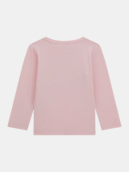 GUESS LS TRIANGLE LETTERS LOGO T SHIRT