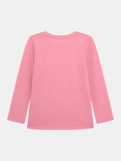 GUESS HIGH LOW LS TRIANGLE LOGO T SHIRT