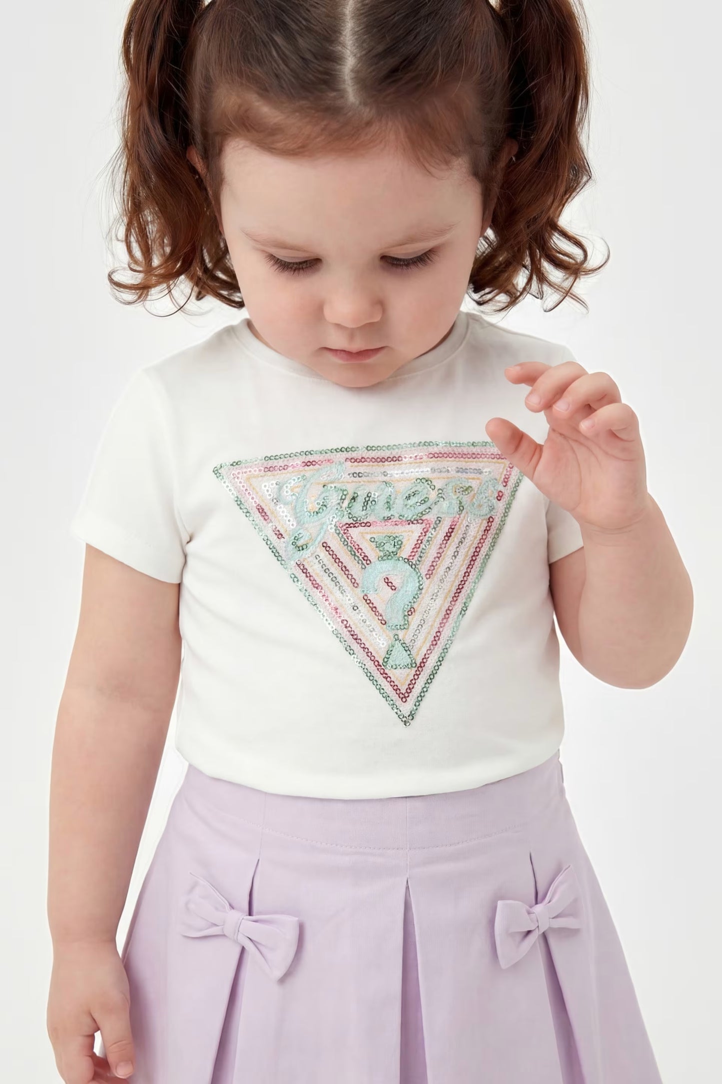 GUESS TRIANGLE SEQUINS T SHIRT