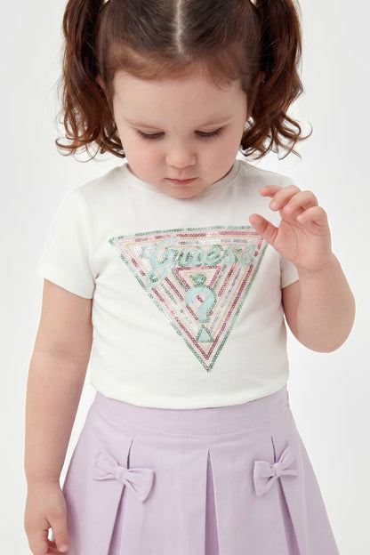 GUESS TRIANGLE SEQUINS T SHIRT