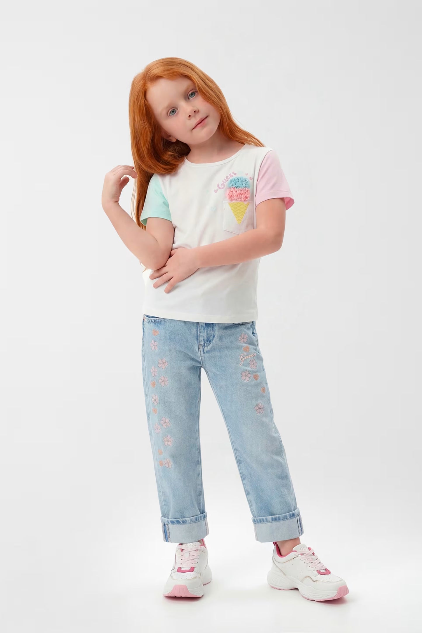 GUESS KIDS ICE CREAM PRINTED T SHIRT