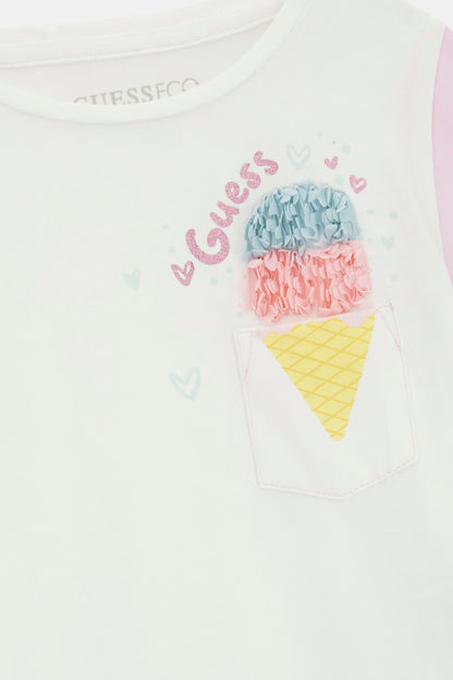 GUESS KIDS ICE CREAM PRINTED T SHIRT