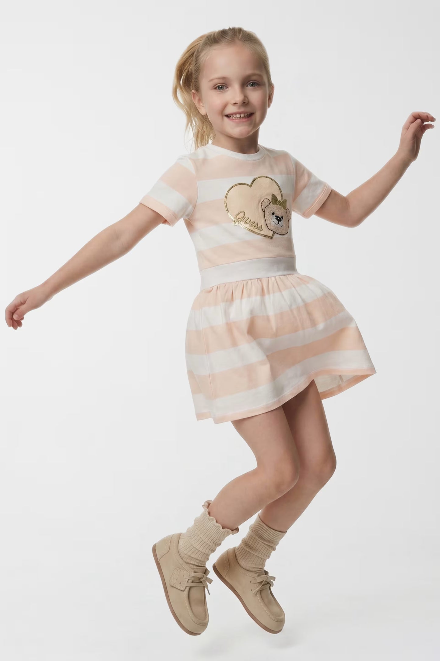 GUESS KIDS FRENCH TERRY STRIPED DRESS