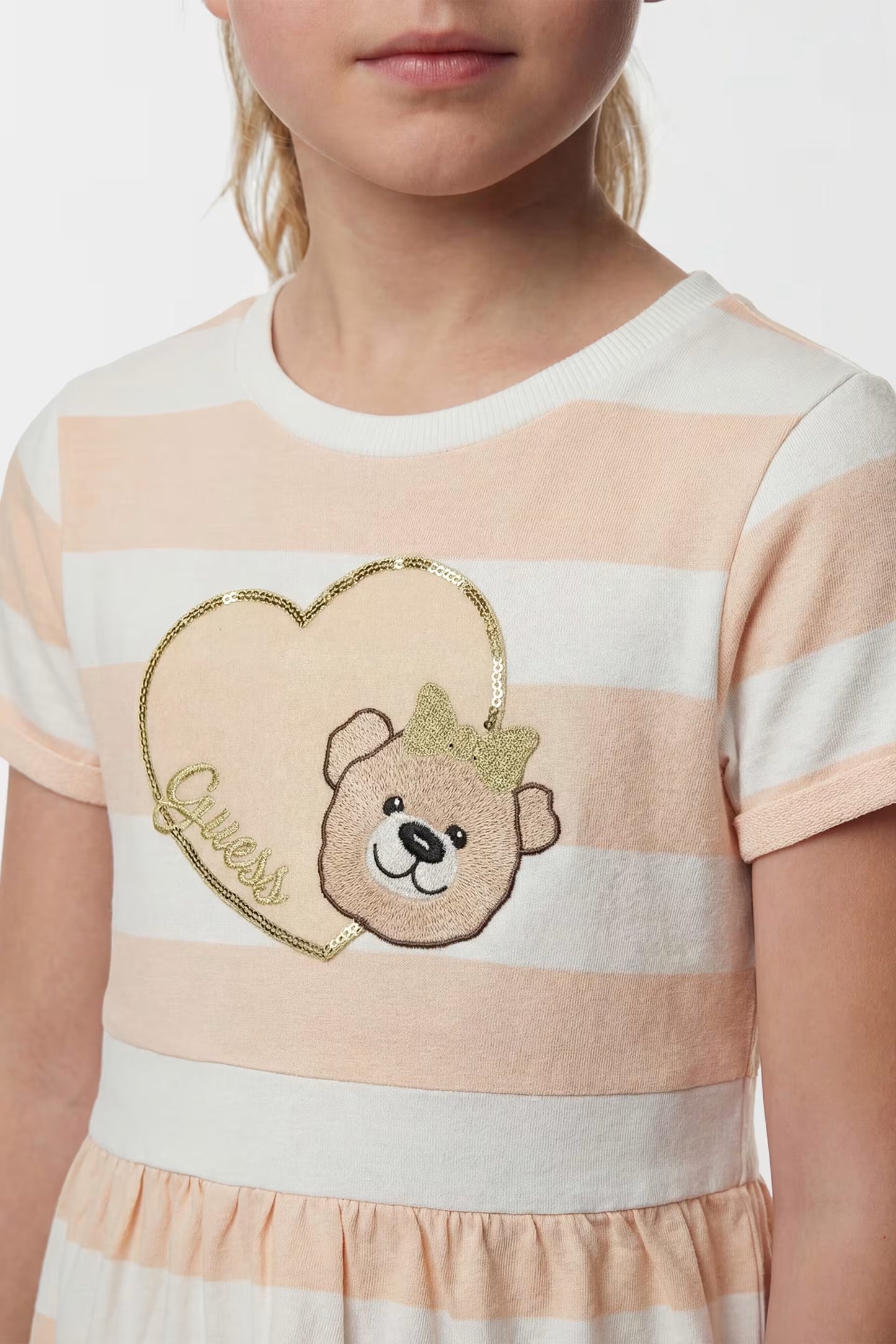 GUESS KIDS FRENCH TERRY STRIPED DRESS