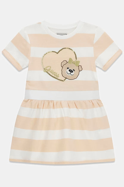 GUESS KIDS FRENCH TERRY STRIPED DRESS