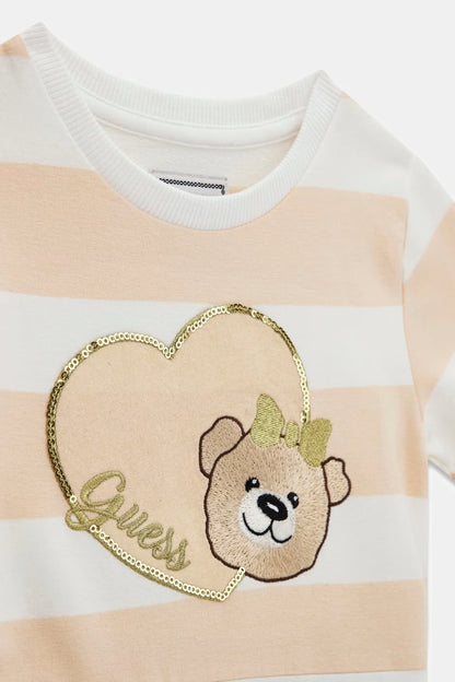 GUESS KIDS FRENCH TERRY STRIPED DRESS