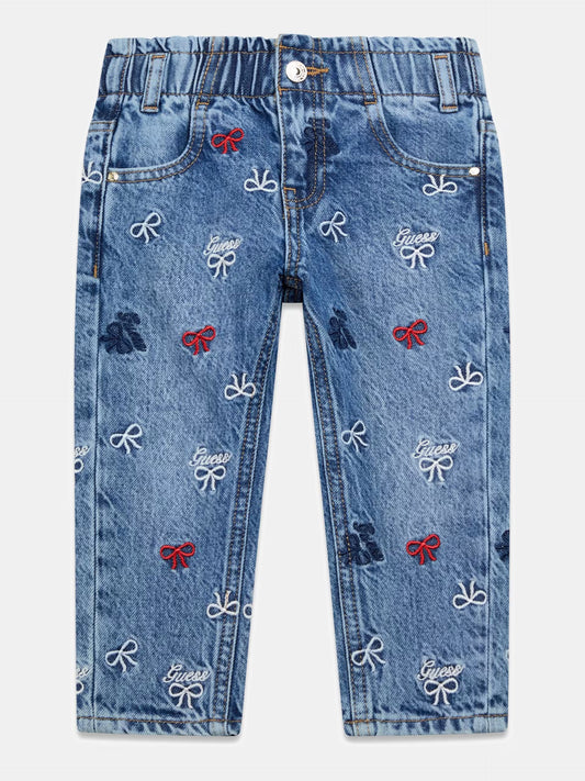 GUESS KIDS MOM PAPER BAG RGD DENIM PANTS