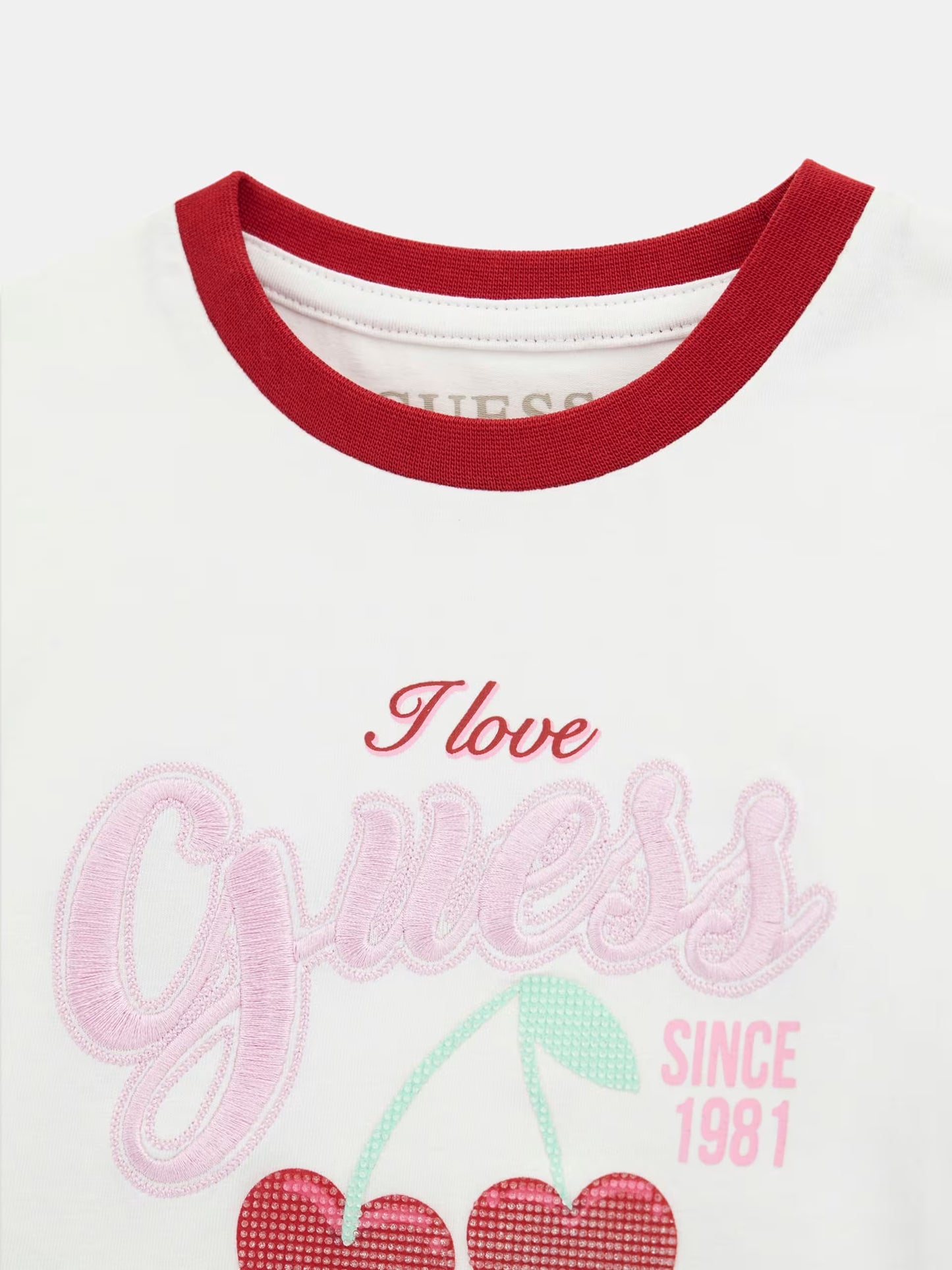 GUESS KIDS EMBROIDERED LOGO T SHIRT