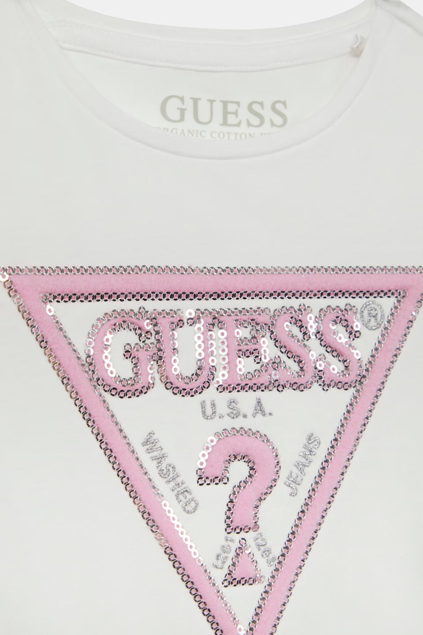 GUESS KIDS SEQUINS TRIANGLE T SHIRT