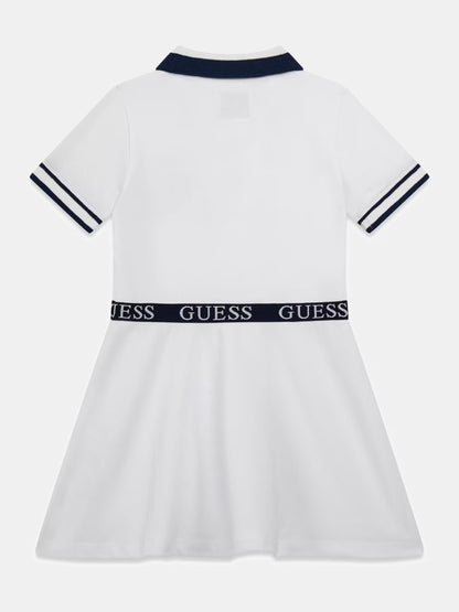 GUESS KIDS TEDDY BEAR LOGO POLO DRESS