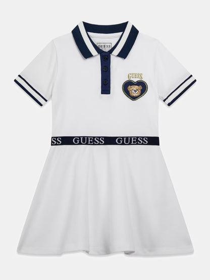 GUESS KIDS TEDDY BEAR LOGO POLO DRESS