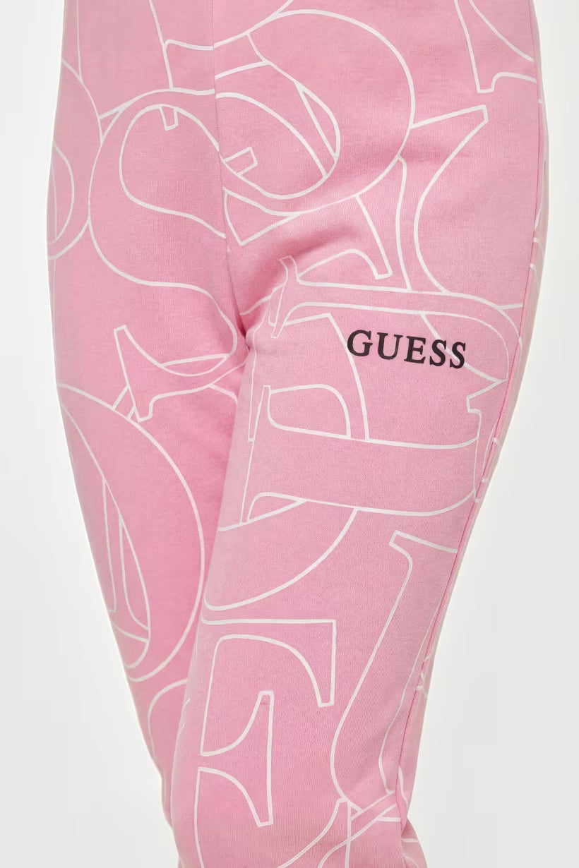 GUESS KIDS FRENCH TERRY ALLOVER LOGO PANTS