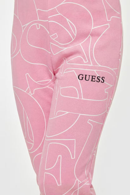 GUESS KIDS FRENCH TERRY ALLOVER LOGO PANTS