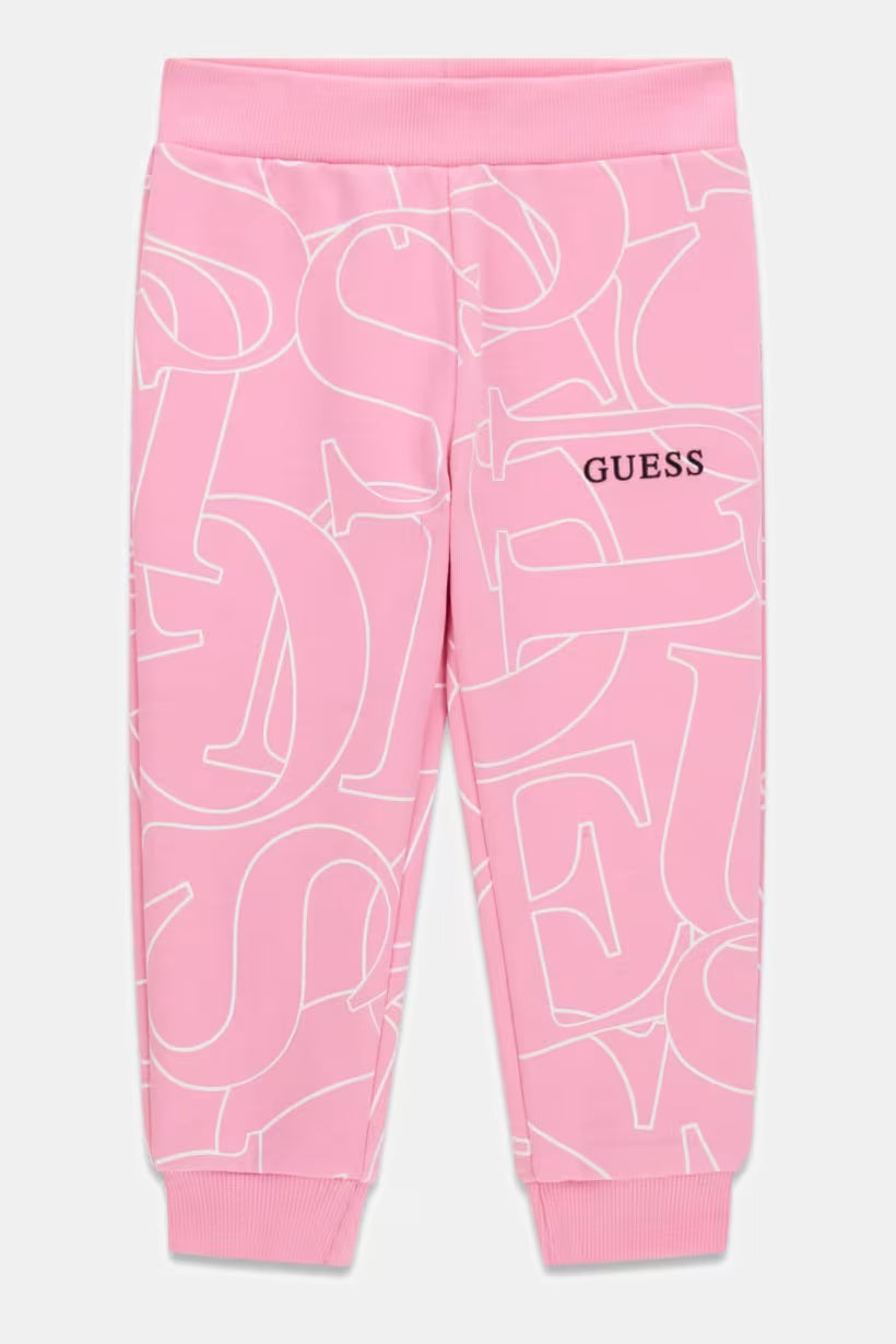 GUESS KIDS FRENCH TERRY ALLOVER LOGO PANTS