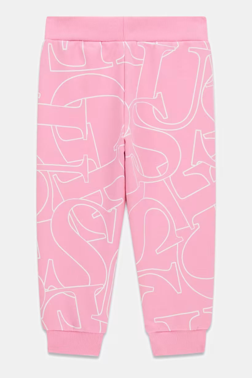 GUESS KIDS FRENCH TERRY ALLOVER LOGO PANTS