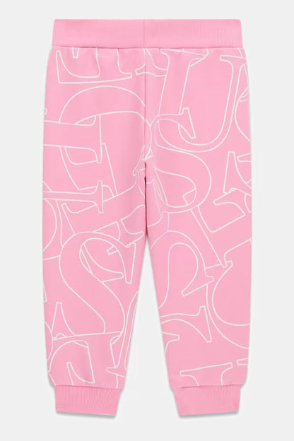 GUESS KIDS FRENCH TERRY ALLOVER LOGO PANTS
