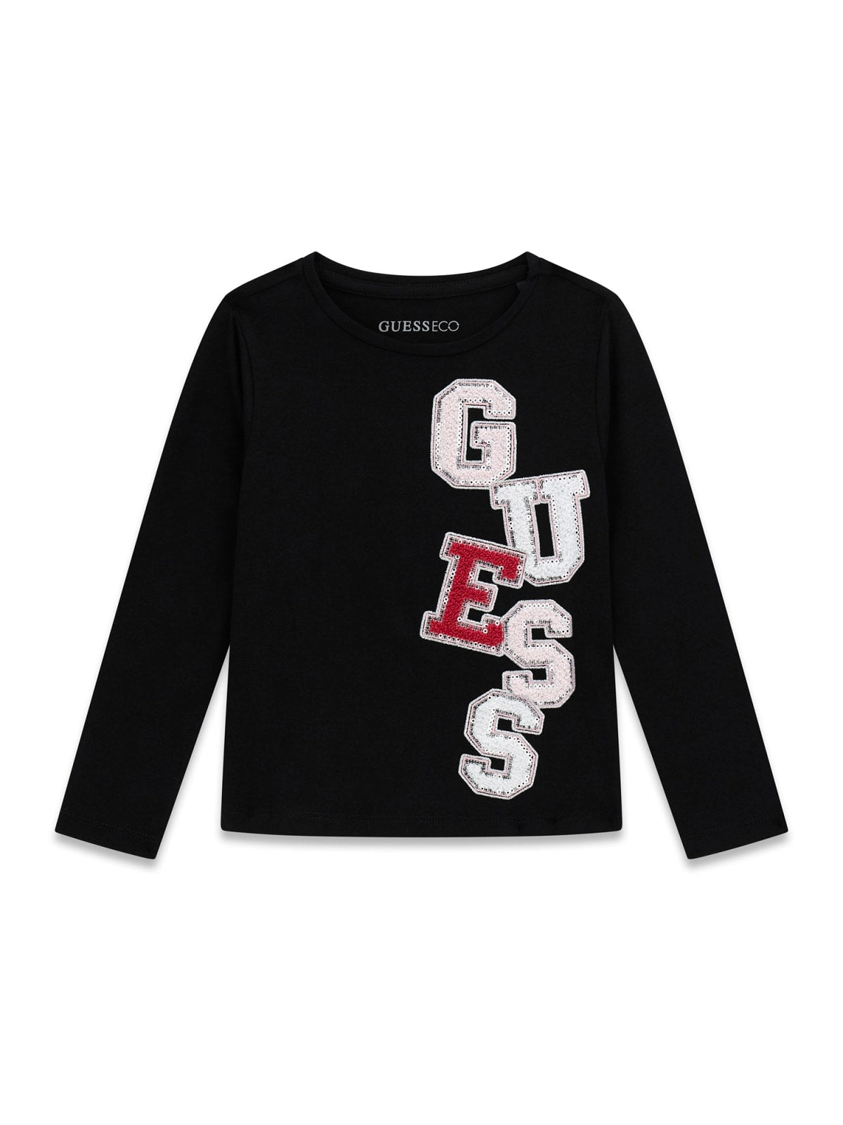 GUESS KIDS SEQUINS LOGO LS T SHIRT