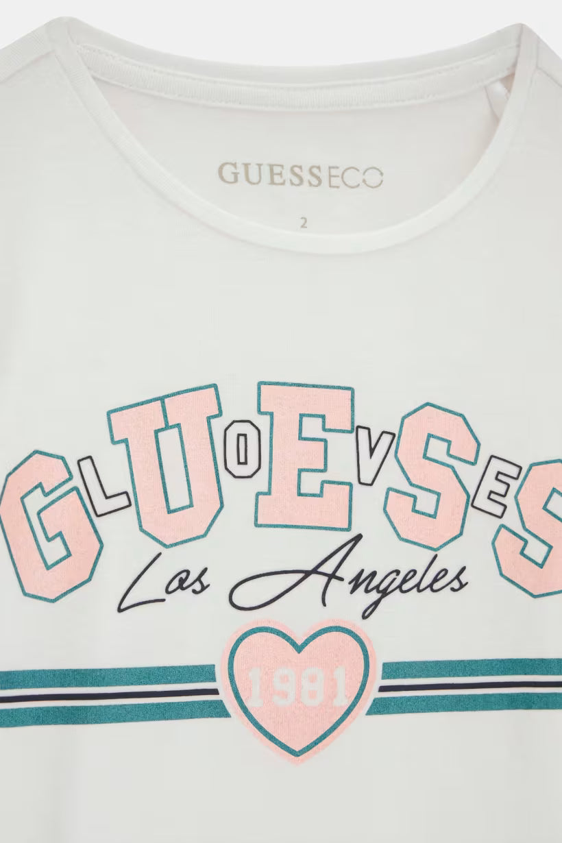 GUESS KIDS STRIPED LOGO LS T SHIRT
