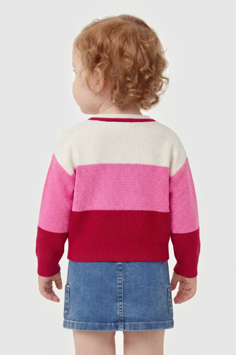 GUESS KIDS COLORBLOCK KNITTED PULLOVER