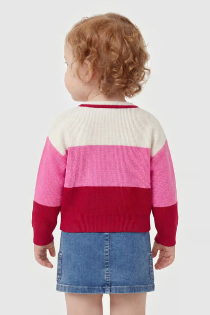 GUESS KIDS COLORBLOCK KNITTED PULLOVER