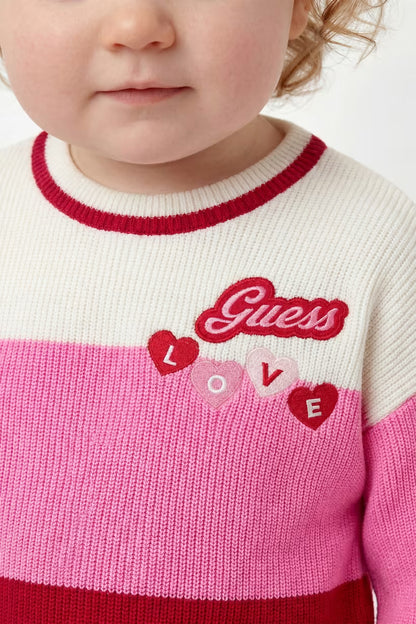 GUESS KIDS COLORBLOCK KNITTED PULLOVER