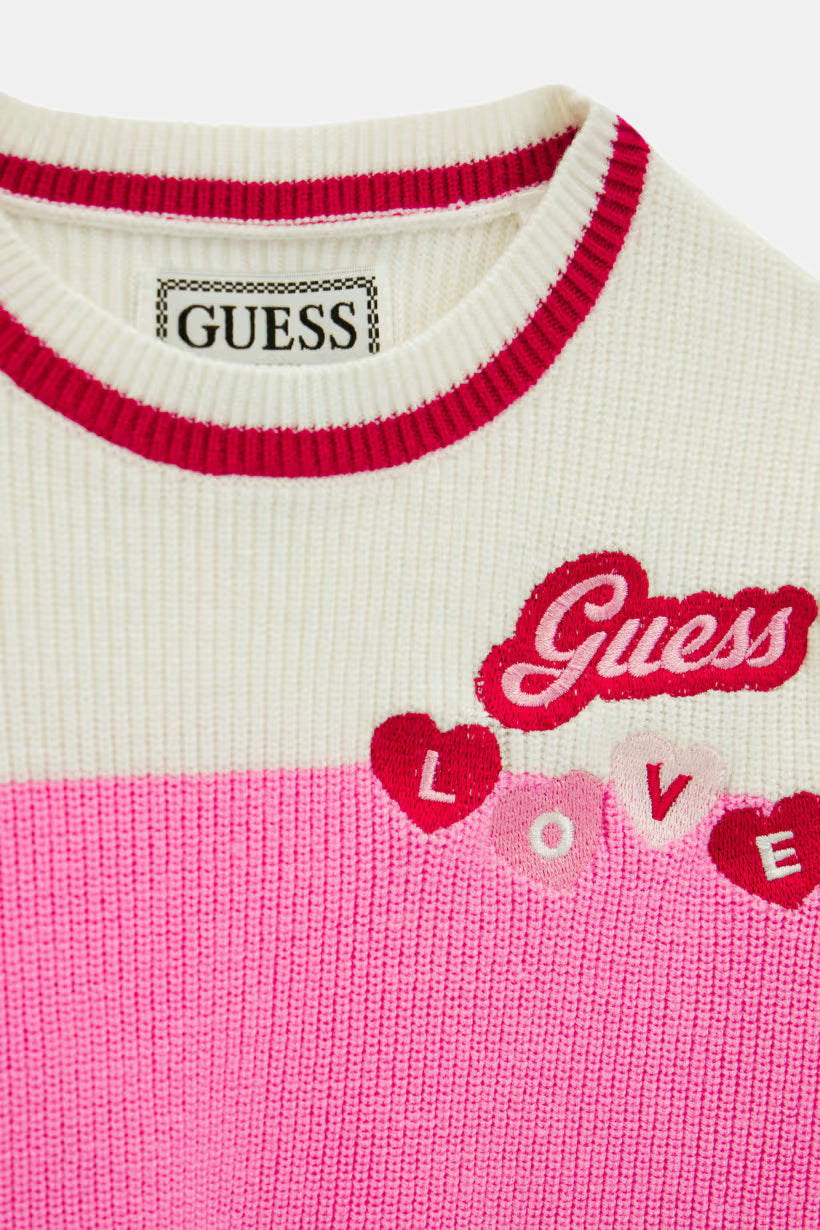 GUESS KIDS COLORBLOCK KNITTED PULLOVER