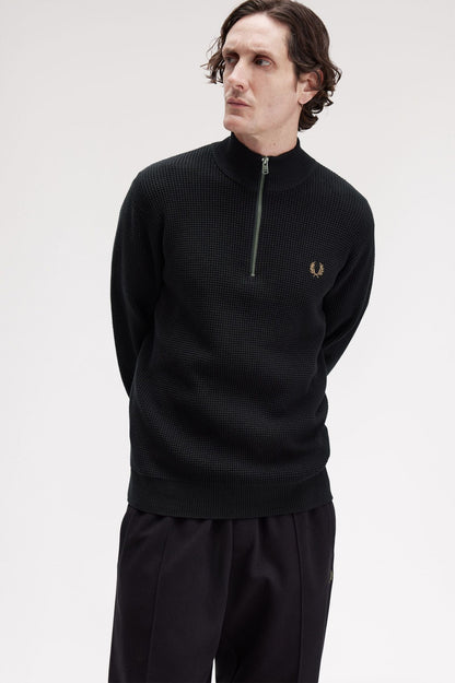 FRED PERRY WAFFLE STICH HALF ZIP JUMPER
