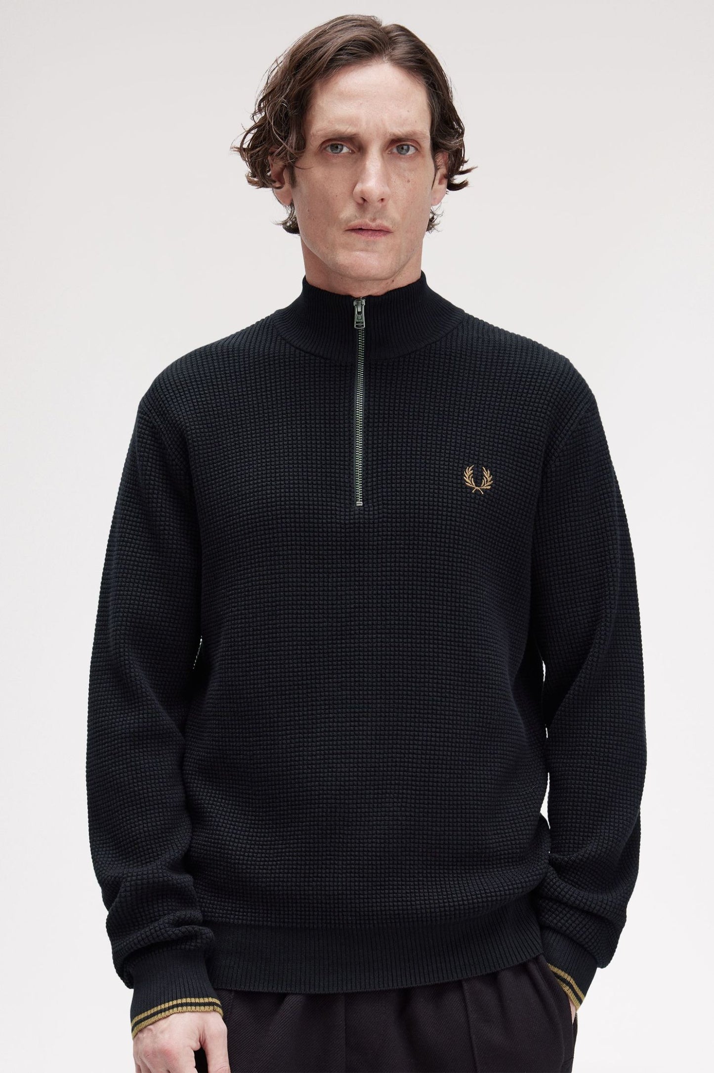 FRED PERRY WAFFLE STICH HALF ZIP JUMPER