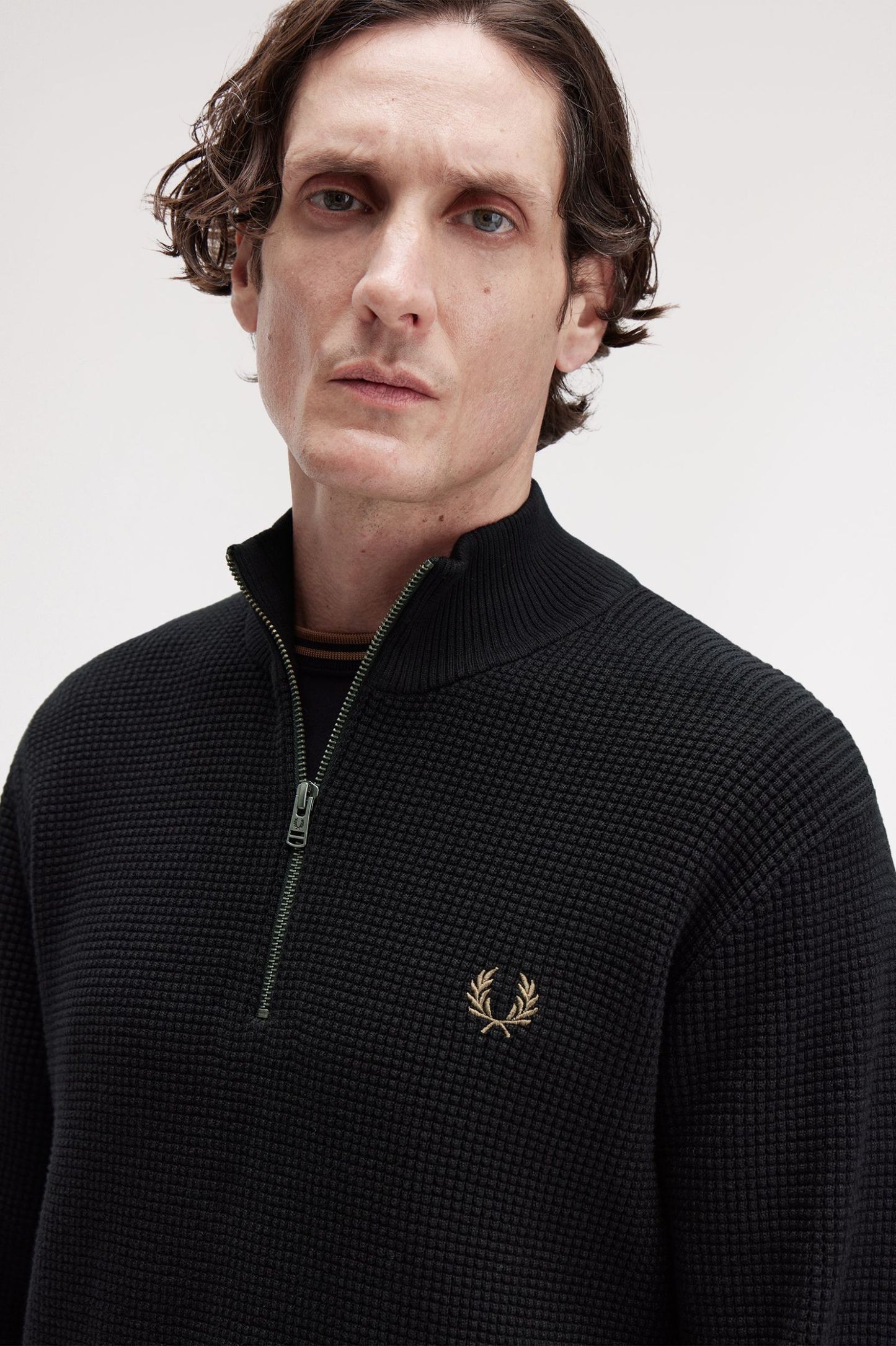FRED PERRY WAFFLE STICH HALF ZIP JUMPER