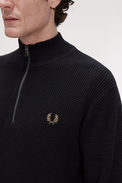 FRED PERRY WAFFLE STICH HALF ZIP JUMPER