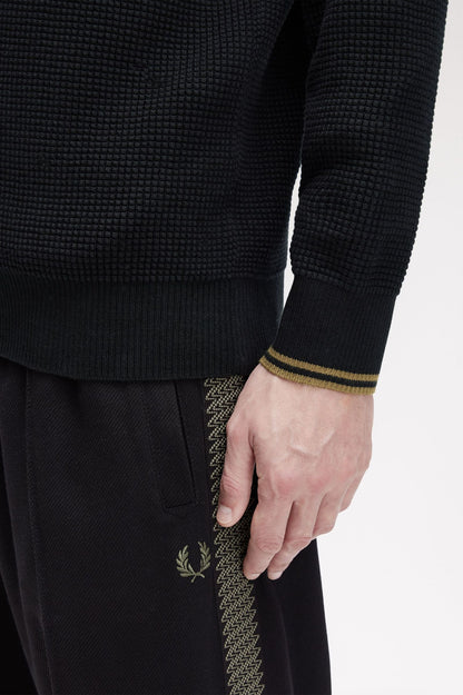 FRED PERRY WAFFLE STICH HALF ZIP JUMPER
