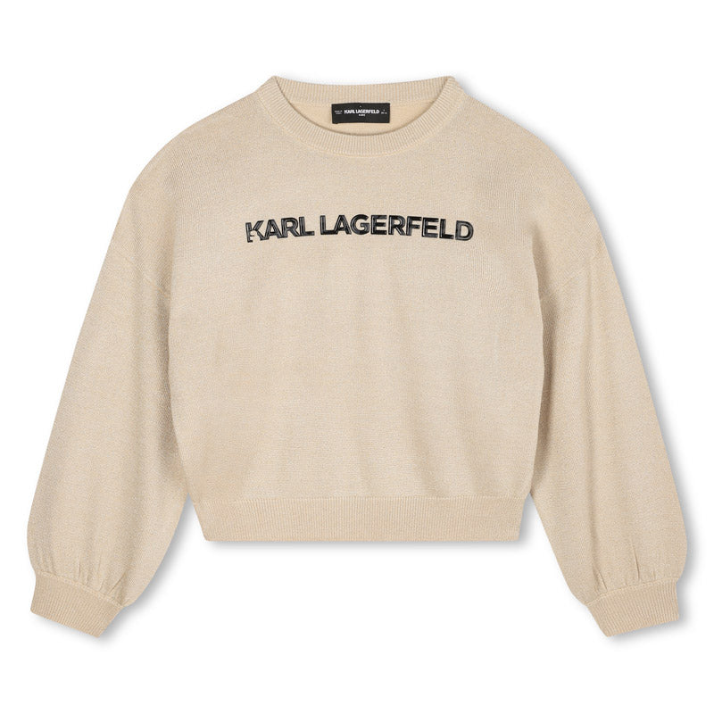 KARL LAGERFELD KIDS SWEATER WITH EMBROIDERED LOGO
