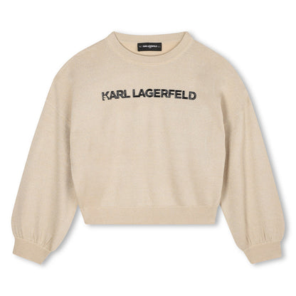KARL LAGERFELD KIDS SWEATER WITH EMBROIDERED LOGO