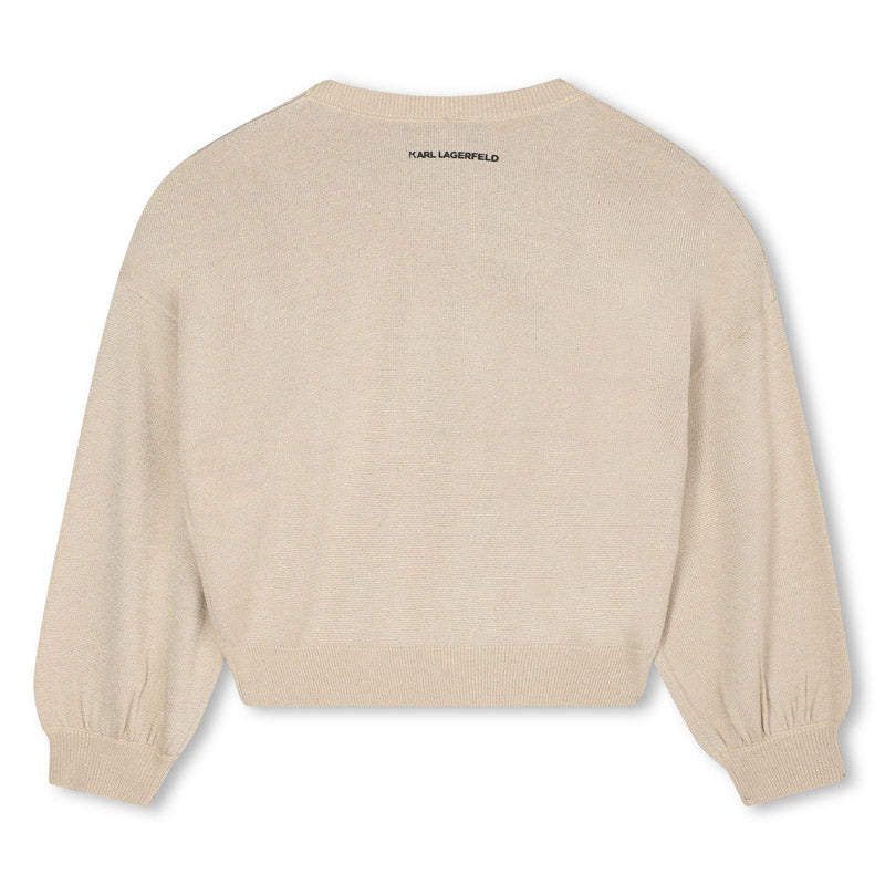 KARL LAGERFELD KIDS SWEATER WITH EMBROIDERED LOGO