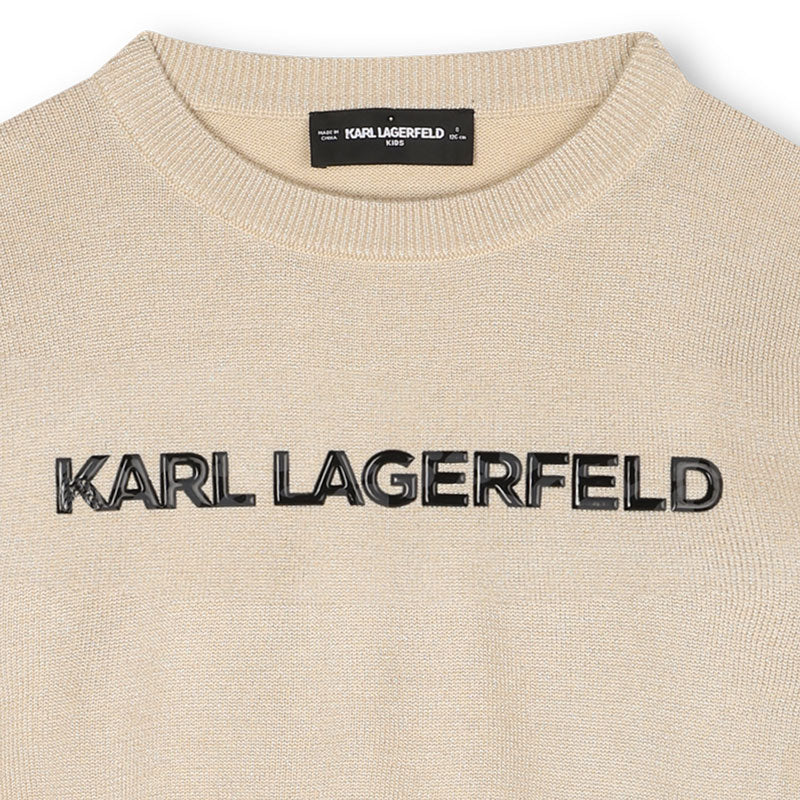 KARL LAGERFELD KIDS SWEATER WITH EMBROIDERED LOGO