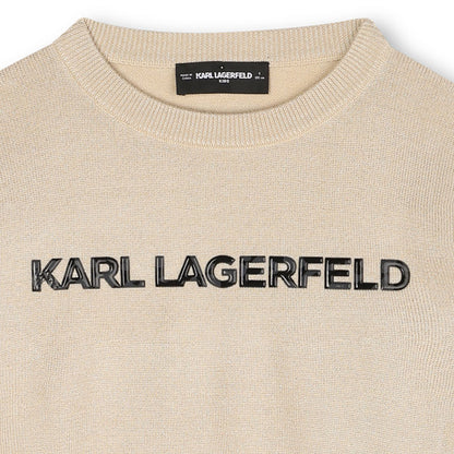 KARL LAGERFELD KIDS SWEATER WITH EMBROIDERED LOGO